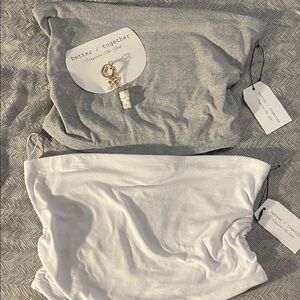 Better Together Women's Gray and White Tube Tops with little bear key chain